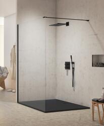 NEW TRENDY New Modus Black perete cabină de duș walk-in 100 cm negru semi lucios/sticla transparentă EXK-5538