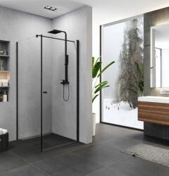 NEW TRENDY Superia Black cabină de duș 90x90 cm pătrat negru mat/sticlă transparentă K-0591 (K0591)