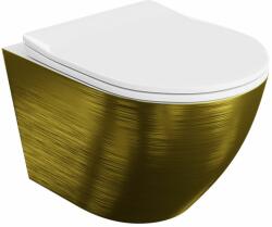 Lavita Sofi Slim vas wc cu capac soft-close agăţat fără margine alb-auriu lucios 5900378331858 (5900378331858)