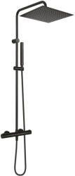 Oltens Boran set de duș perete cu termostat cu duș de ploaie negru mat 36503300 (36503300)