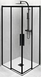 POLYSAN Altis Line Black cabină de duș 100x100 cm pătrat negru mat/sticlă transparentă AL1512B (AL1512B)