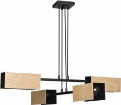 Emibig Zaper lampă suspendată 4x60 W negru-lemn 616/4 (6164)