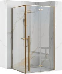 Rea Fargo cabină de duș 90x90 cm pătrat auriu luciu/sticlă transparentă REA-K4903