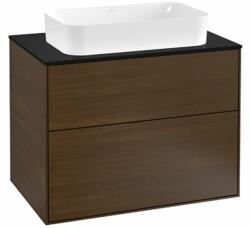 Villeroy & Boch Finion dulap 80x50.1x60.3 cm sub chiuveta pe perete negru-nucă F22200GN (F22200GN)