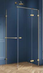NEW TRENDY Avexa Gold Brushed cabină de duș 90x70 cm dreptunghiular auriu periat/sticlă transparentă EXK-3046 (EXK3046)