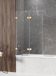 New Trendy Avexa Gold Shine paravan cadă 130 cm două piese auriu luciu/sticlă transparentă EXK-2188 (EXK2188)