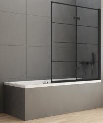 New Trendy New Soleo Black paravan cadă 100 cm două piese negru mat/sticlă cu model P-0050 (P0050)