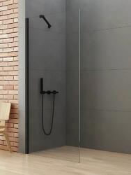 NEW TRENDY New Soleo Black perete cabină de duș walk-in 70 cm negru semi lucios/sticla transparentă K-0767