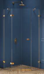 NEW TRENDY Avexa Gold Brushed cabină de duș 90x90 cm auriu periat/sticlă transparentă EXK-3853 (EXK3853)