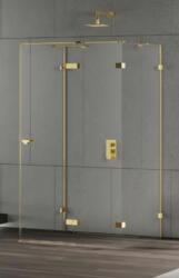 NEW TRENDY Eventa Gold Shine cabină de duș 90x90 cm pătrat auriu luciu/sticlă transparentă EXK-4801
