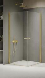 NEW TRENDY New Soleo Light Gold cabină de duș 90x90 cm pătrat auriu luciu/sticlă transparentă K-1882 (K1882)