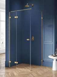 NEW TRENDY Avexa Gold Brushed cabină de duș 110x100 cm dreptunghiular auriu periat/sticlă transparentă EXK-1760 (EXK1760)