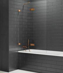 New Trendy Avexa Copper Brushed paravan cadă 100 cm două piese cupru periat/sticlă transparentă EXK-3808 (EXK3808)