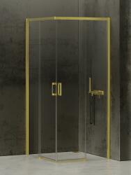 NEW TRENDY Prime Light Gold cabină de duș 100x100 cm pătrat auriu luciu/sticlă transparentă D-0420A/D-0421A