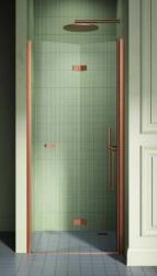 NEW TRENDY New Soleo Copper Brushed uși de duș 90 cm pliantă cupru periat/sticlă transparentă D-0504A (D0504A)