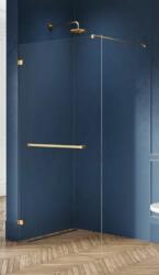NEW TRENDY Avexa Gold Brushed perete cabină de duș walk-in 110 cm auriu periat/sticla transparentă EXK-7028 (EXK7028)