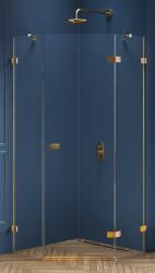 NEW TRENDY Avexa Gold Brushed cabină de duș 80x80 cm auriu periat/sticlă transparentă EXK-3852 (EXK3852)