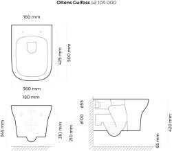Oltens Gulfoss vas wc agăţat alb lucios 42103000
