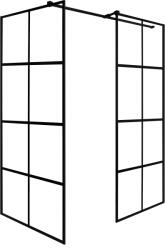 Besco Excea cabină de duș 100x90 cm dreptunghiular negru mat/sticlă cu model EXC-109-190B (EXC109190B)