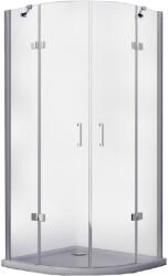 Besco Viva cabină de duș 90x90 cm semicircular crom luciu/sticlă transparentă VP-90-195-C (VP90195C)