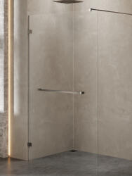 NEW TRENDY Avexa Gunmetal Brushed perete cabină de duș walk-in /sticla transparentă EXK-7123