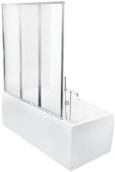 Besco Ambition paravan cadă 130 cm trei piese crom luciu/sticlă transparentă PAP-3S (PAP3S)