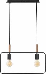 Candellux Frame lampă suspendată 2x60 W negru-lemn 32-73518