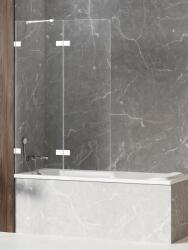 New Trendy Avexa White paravan cadă 130 cm două piese alb mat/sticlă transparentă EXK-2978 (EXK2978)