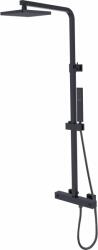 Besco Modern Varium set de duș perete cu termostat cu duș de ploaie negru BP-MVT-CZ (BPMVTCZ)