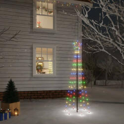 vidaXL színes fényű karácsonyfa tüskével 108 LED-del 180 cm (343552)