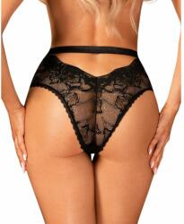 Obsessive Olvidia - virágmintás, díszített bugyi (fekete) (5901688239858) - sexshopcenter