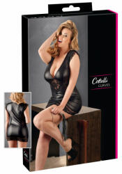 Cottelli Collection Plus Size - fényes-csipke ruha (fekete) (27151471061) - szexshop