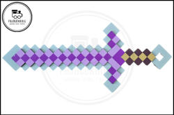  Fa Minecraft Kard Piros - Világoskék (PZ-10100)