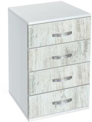 Bogdan Furniture G Скрин с чекмеджета Мебели Богдан, модел BM-Ava 500, бял гланц и кристал