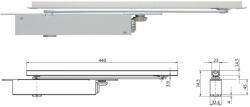 G-U Amortizor cu sina cu glisare G-U KIT_VTS 634 ingropat in canatul usii cu blocator (KIT_VTS 634)