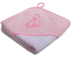 Stella fürdőlepedő hímzett 80x80cm rózsaszín-fehér kacsa - babycenter-online
