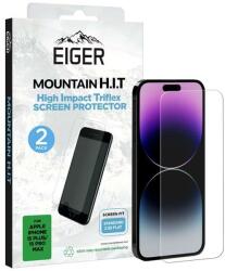 Eiger Folie Sticla Eiger Mountain H. I. T compatibila cu iPhone 15 Plus / 15 Pro Max, pachet de 2 buc (Transparent) (EGSP00916)