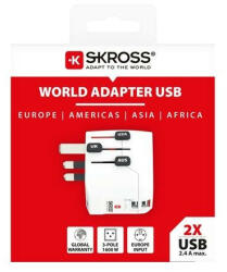 SKROSS PRO Light világutazó hálózati átalakító USB-Ax2 (1.302460)