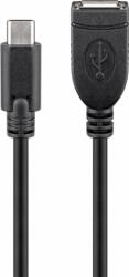 Goobay USB-C apa - USB 2.0-A anya Adat- és töltőkábel 0.2m - Fekete (55470)