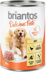 Briantos briantos 22 + 2 gratis! 24 x 400 g Delicious Paté Hrană umedă câini - Pui