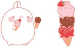 Abysse Corp Set de insigne ABYstyle Animation: Molang - Ice Cream (ABYPIN048)