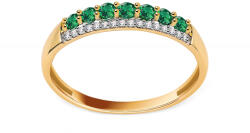 Arany smaragd gyűrű gyémántokkal 0, 050 ct KU1402