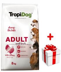 TropiDog Tropidog Premium Adult Small Breeds pulykával és rizzsel 8kg + MEGLEPETÉS A KUTYÁDNAK