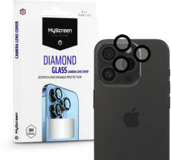 MyScreen Protector Diamond Glass hátsó kameralencse védő edzett üveg - Apple iPhone 15 Pro/15 Pro Max - fekete (MS224628)