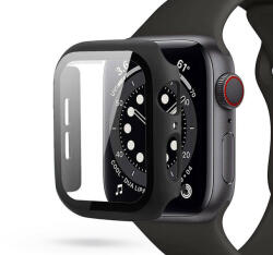 Haffner Apple Watch 4/5/6/SE (44 mm) védőtok beépített edzett üveggel - DEFENSE 360 - fekete (ECO csomagolás) (FN0179) - mostelado