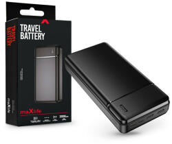 MaxLife univerzális hordozható, asztali akkumulátor töltő - Maxlife MXPB-01 Power Bank - 2xUSB + microUSB + Type-C + Lightning - 30.000 mAh - fekete (TF-0167)