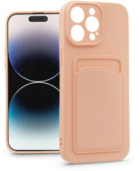 Haffner Apple iPhone 14 Pro szilikon hátlap kártyatartóval - Card Case - rózsaszín (PT-6739)