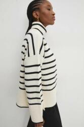 ANSWEAR pulover femei, culoarea bej, cu guler BBYH-SWD02A_80X