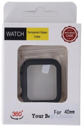 Apple Watch Series 4, 5, 6, SE 40mm okosóra műanyag tok képernyővédővel, fekete