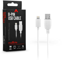 MaxLife USB - Lightning adat- és töltőkábel 1 m-es vezetékkel - Maxlife 8-PIN USB Cable - 5V/1A - fehér (TF-0113)